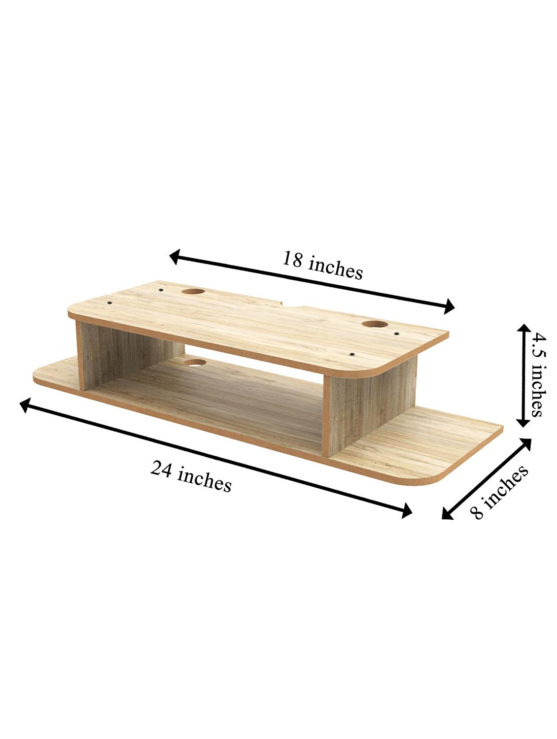 home sparkle straight set top box holder floating shelf (dark brown) - 18045680 - Standard Image - 4