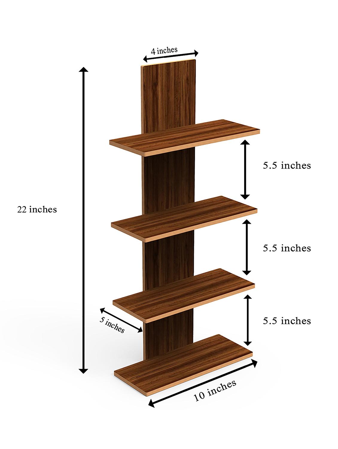 home sparkle utility column spine floating wall shelf (dark brown) - 18045683 - Standard Image - 4