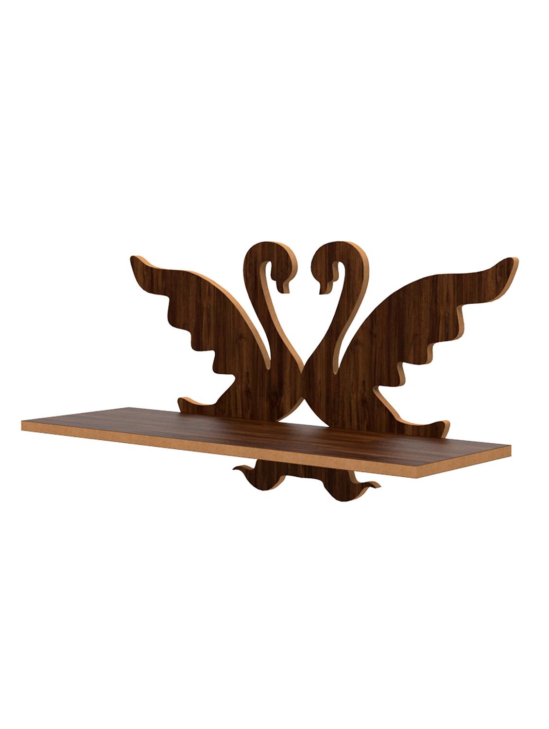 home sparkle duck shape wall shelf mdf made wall mounted floating shelves innovative wall hanging (dark brown) - 18045687 - Standard Image - 1