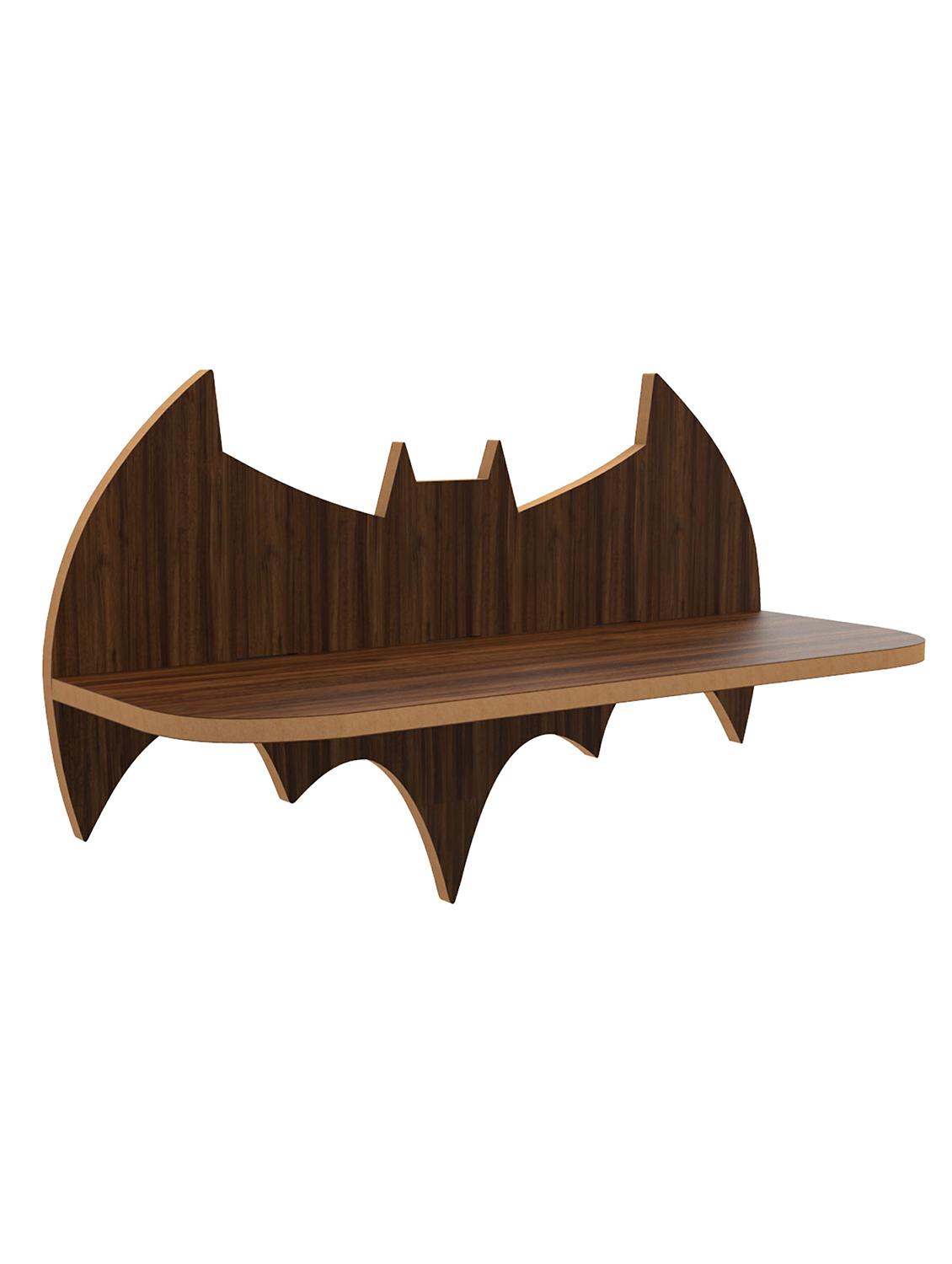 home sparkle batman wall shelf mdf wall shelf rack wall mounted floating shelves (dark brown) - 18045695 -  Standard Image - 1