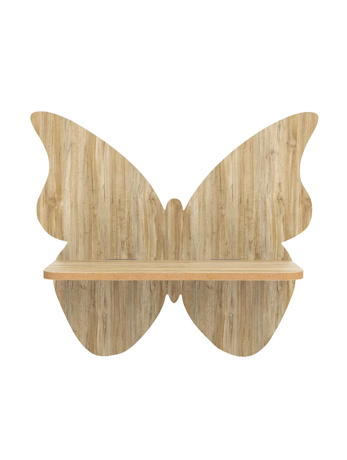 home sparkle butterfly wall shelf mdf wall shelf rack wall mounted floating shelves (dark brown) - 18045700 - Standard Image - 1