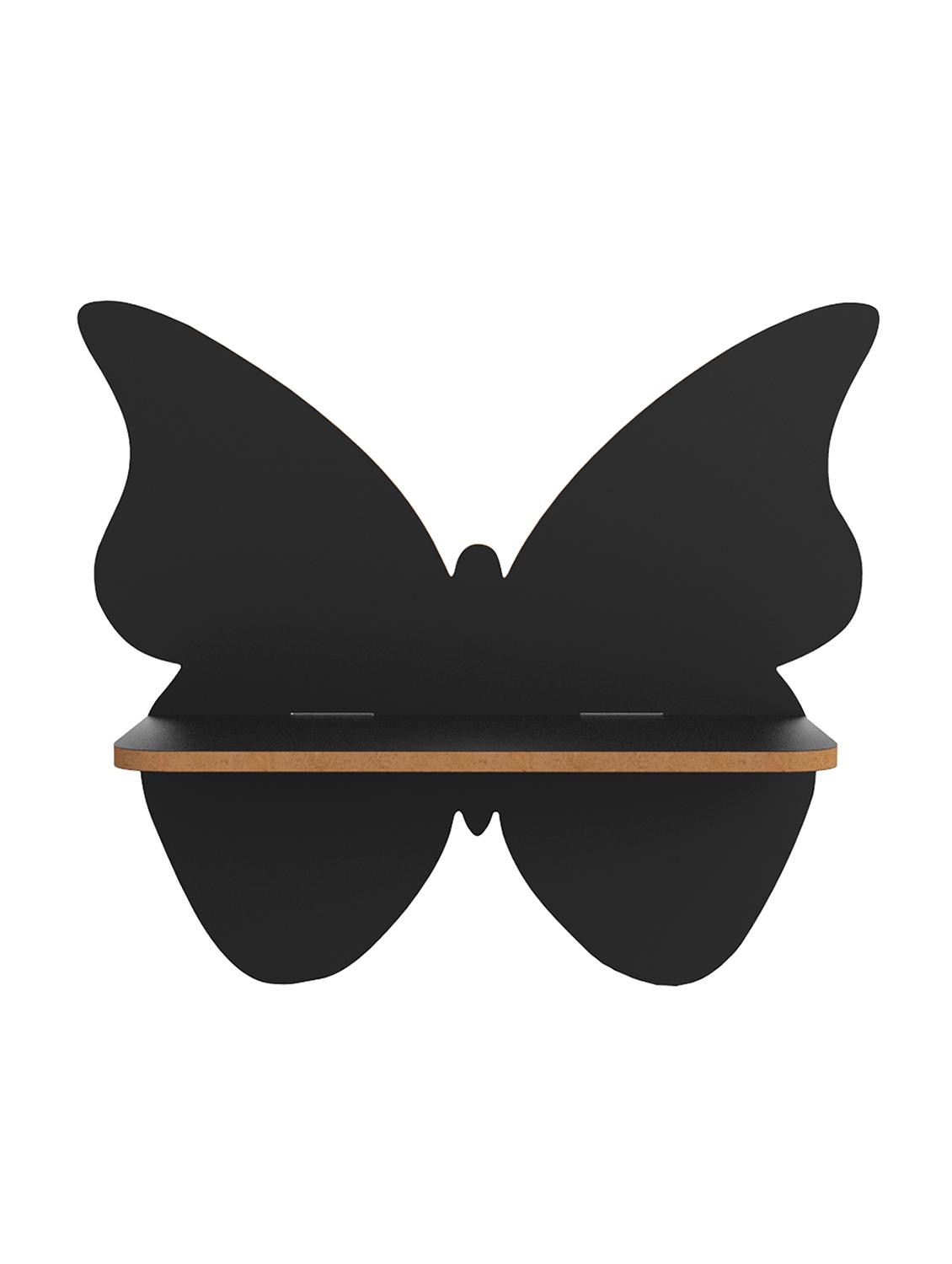 home sparkle butterfly wall shelf mdf wall shelf rack wall mounted floating shelves (dark brown) - 18045701 -  Standard Image - 1