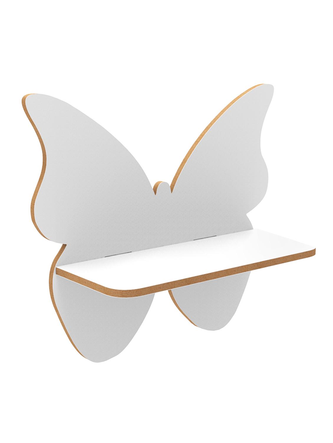 home sparkle butterfly wall shelf mdf wall shelf rack wall mounted floating shelves (dark brown) - 18045702 -  Standard Image - 1