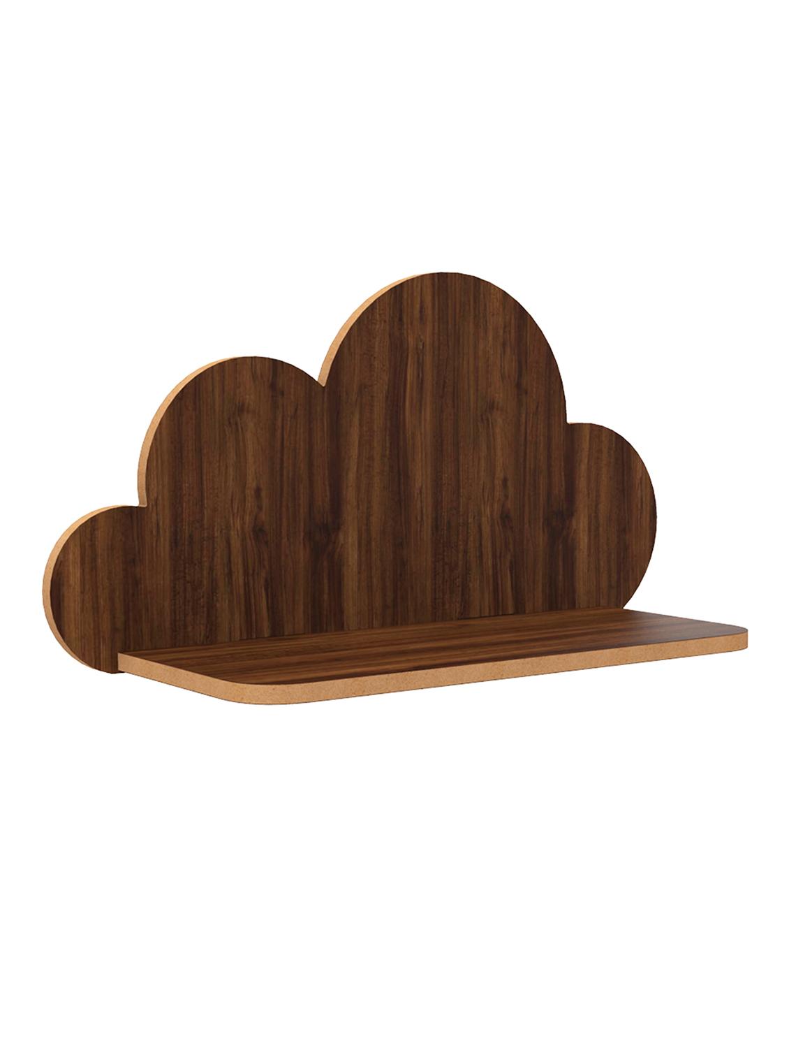 home sparkle cloud wall shelf mdf wall shelf rack wall mounted floating shelves (dark brown) - 18045703 -  Standard Image - 1