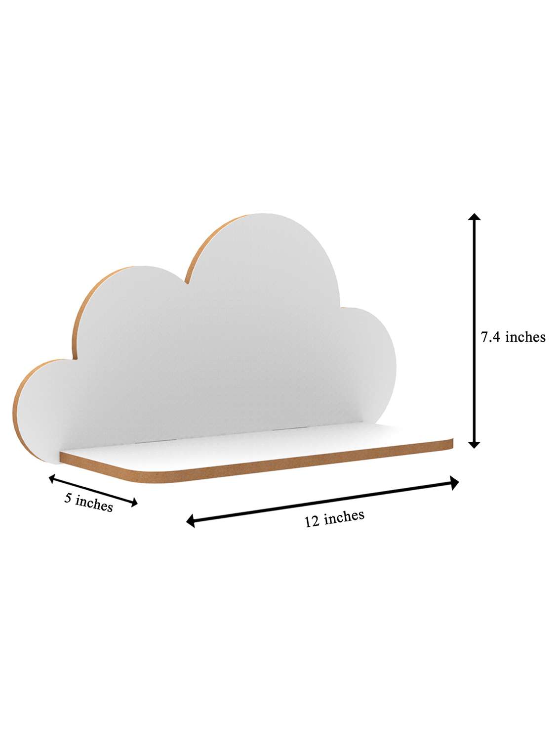 home sparkle cloud wall shelf mdf wall shelf rack wall mounted floating shelves (dark brown) - 18045706 -  Standard Image - 1