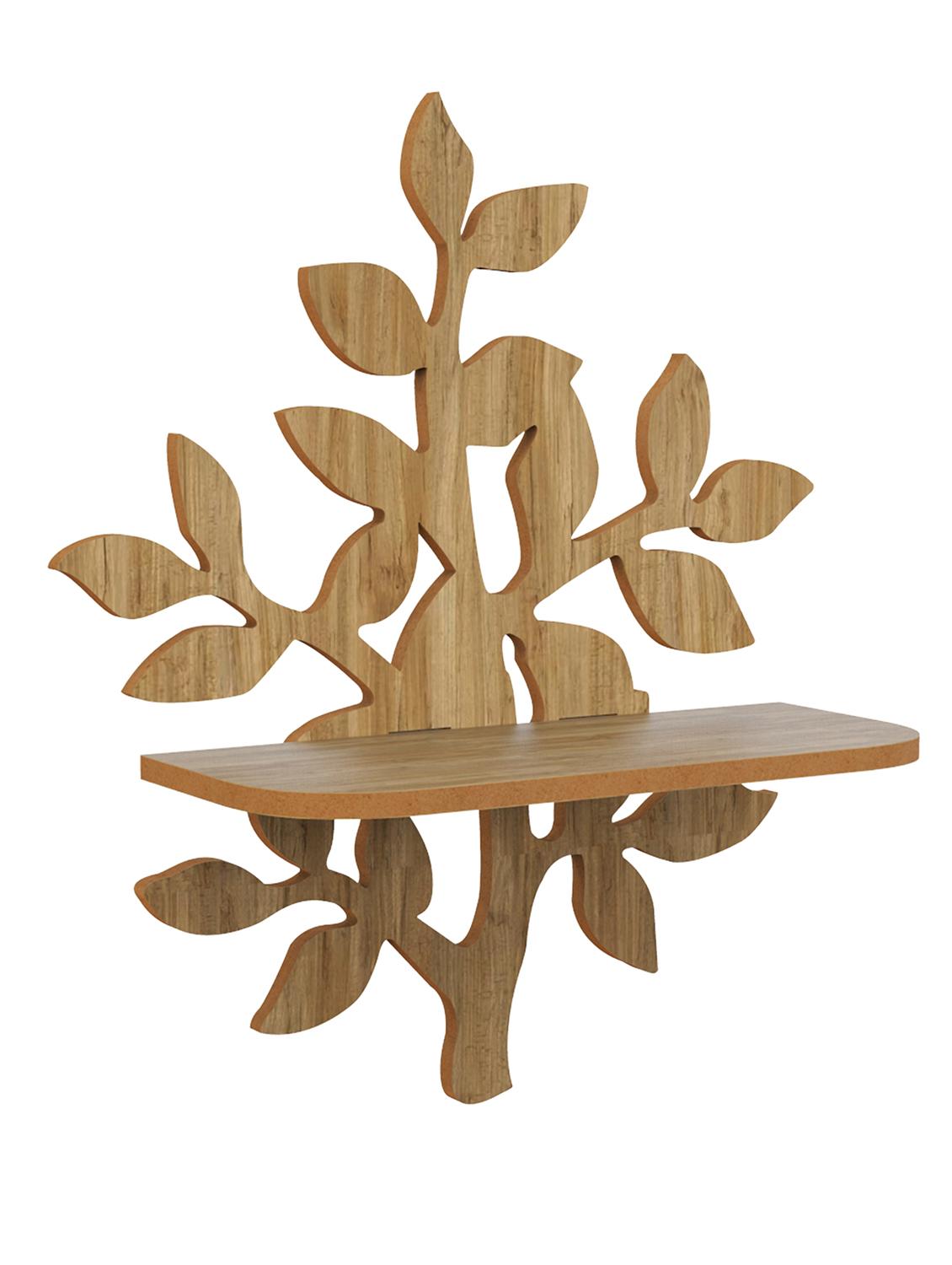 home sparkle tree shaped wall shelf mdf wall shelf rack wall mounted floating shelves (dark brown) - 18045714 - Standard Image - 1