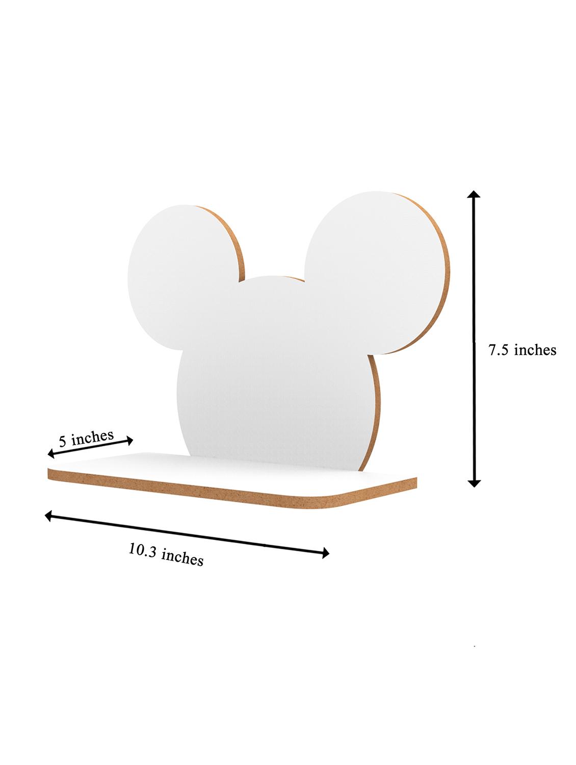 home sparkle mickey mouse shaped wall shelf mdf wall shelf rack wall mounted floating shelves (dark brown) - 18045718 - Standard Image - 4