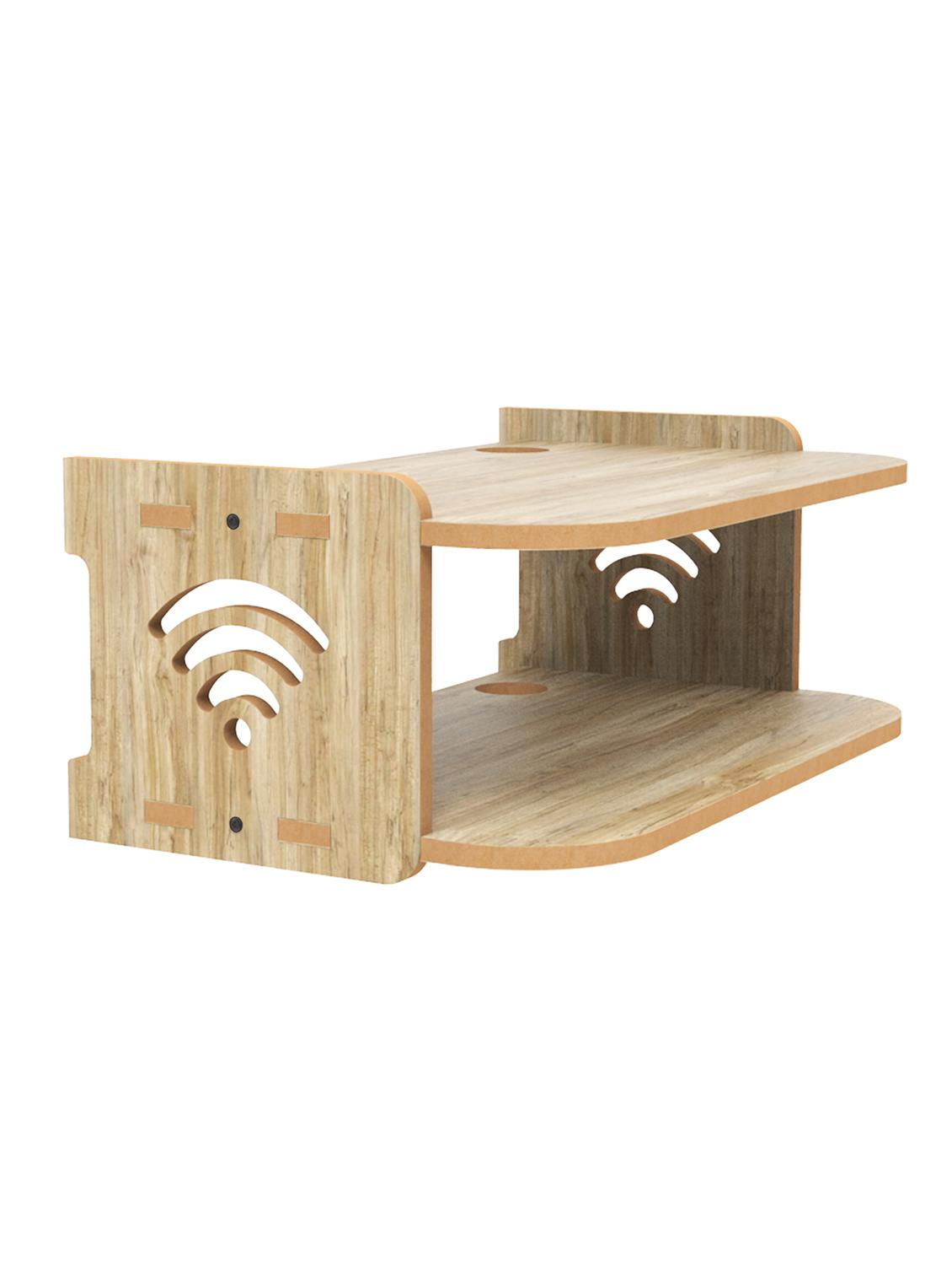 home sparkle set top box holder wall mount wall shelf setup box holder/wifi router holder (dark brown) - 18045722 -  Standard Image - 1