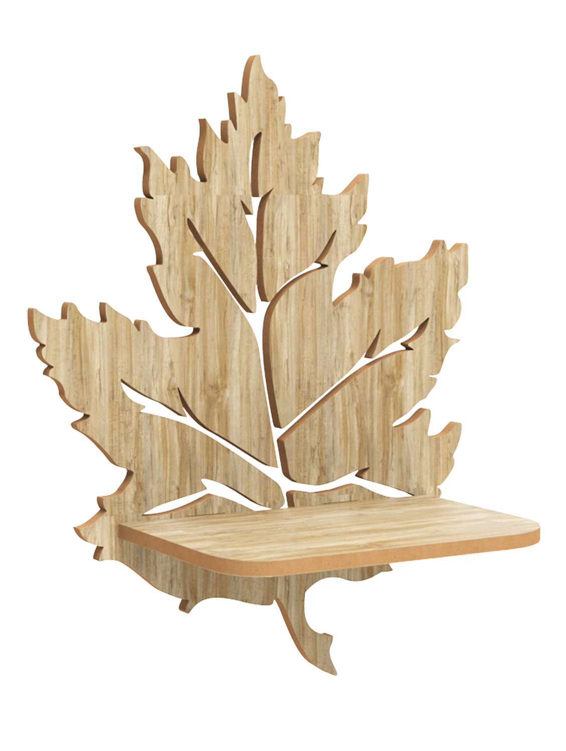 home sparkle leaf wall shelf mdf wall shelf rack wall mounted floating shelves - 18045726 -  Standard Image - 1