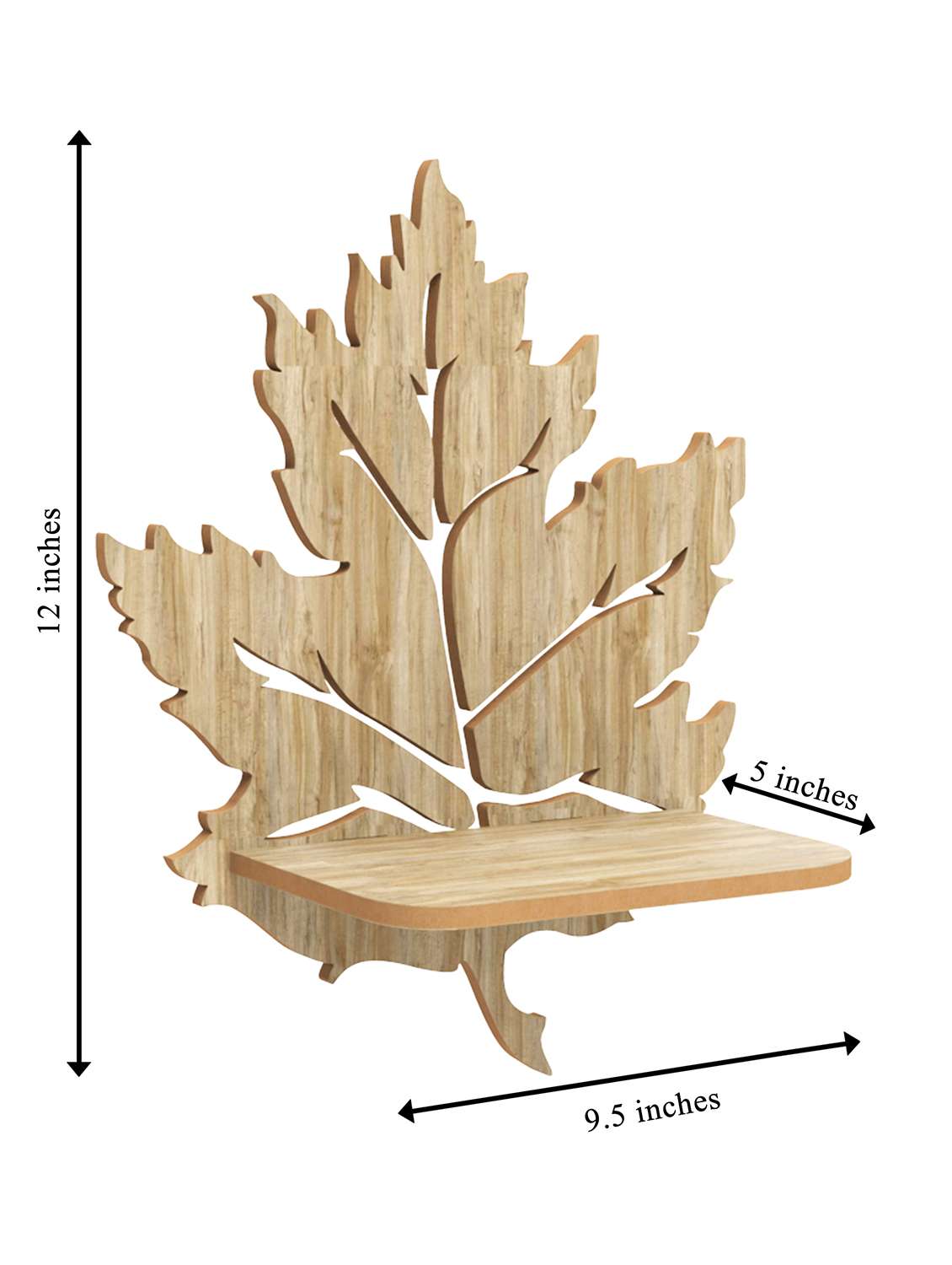 home sparkle leaf wall shelf mdf wall shelf rack wall mounted floating shelves - 18045726 -  Standard Image - 4
