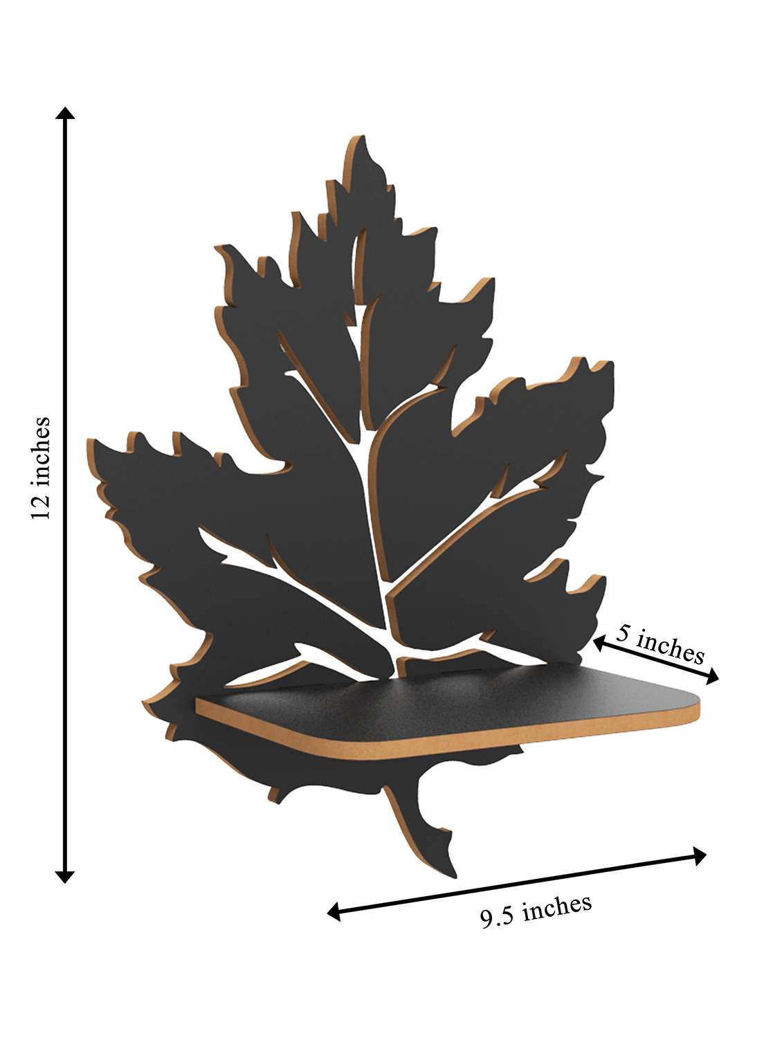 home sparkle leaf wall shelf mdf wall shelf rack wall mounted floating shelves - 18045727 -  Standard Image - 4