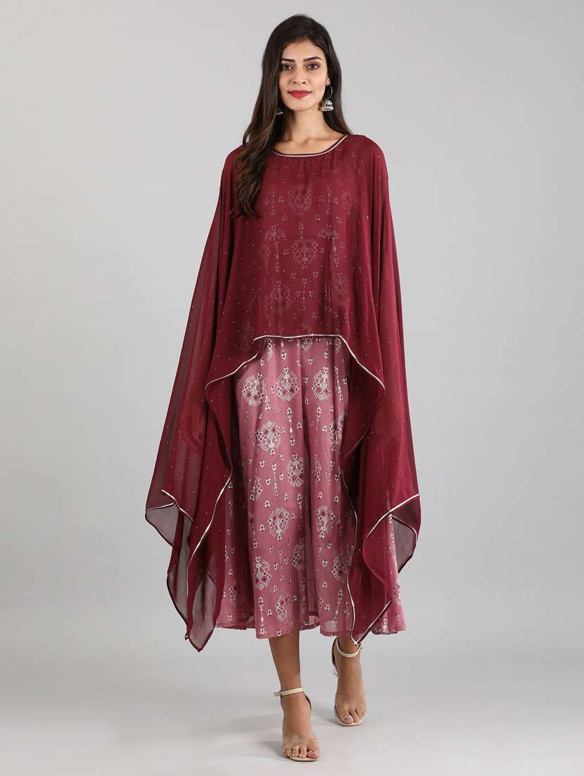 pink cotton aline ethnic dress