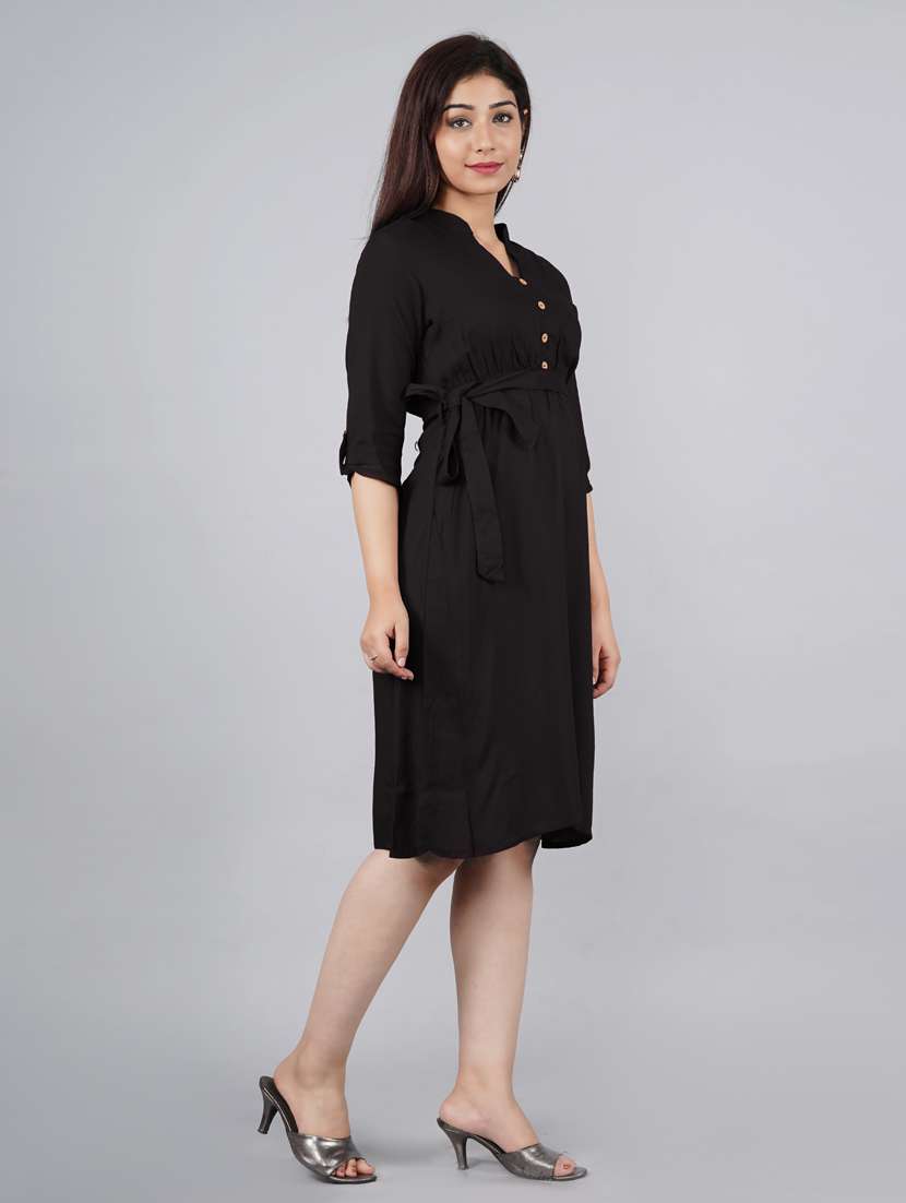 women's belted solid dress - 18046264 -  Standard Image - 1