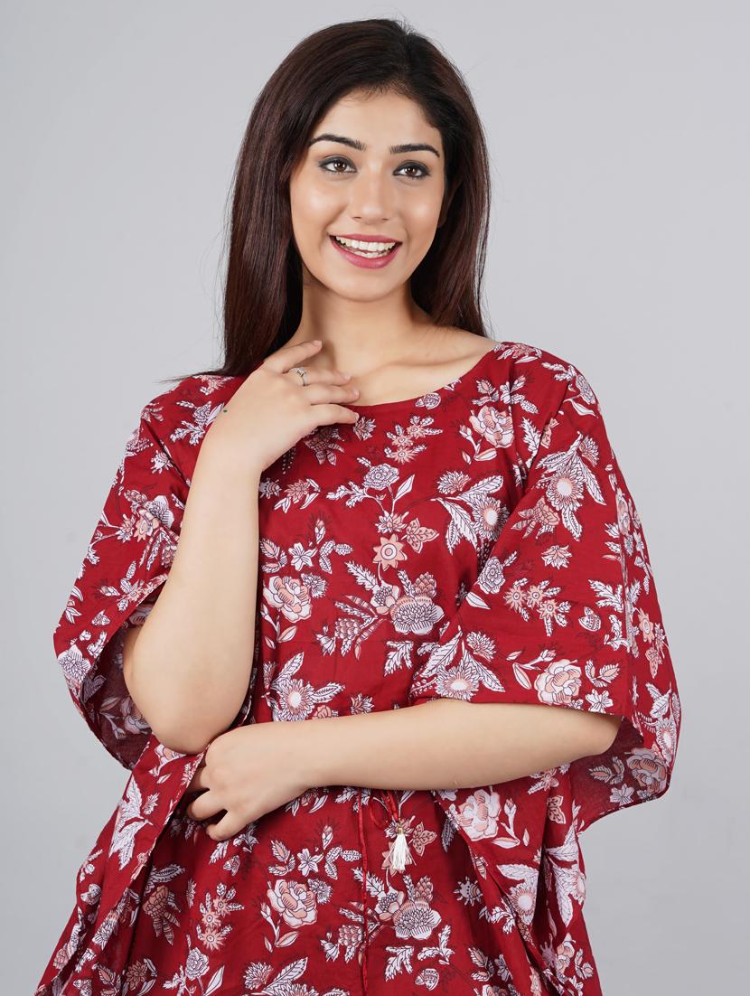 round neck printed nightwear pajama set - 18046294 - Standard Image - 4