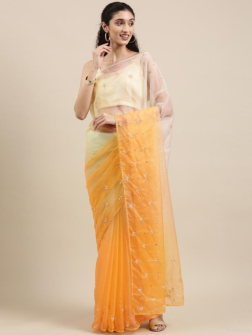 hand embellished ombre saree