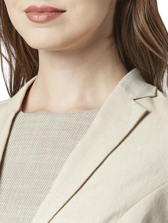 lapel neck solid blazer - 18046486 - Standard Image - 4