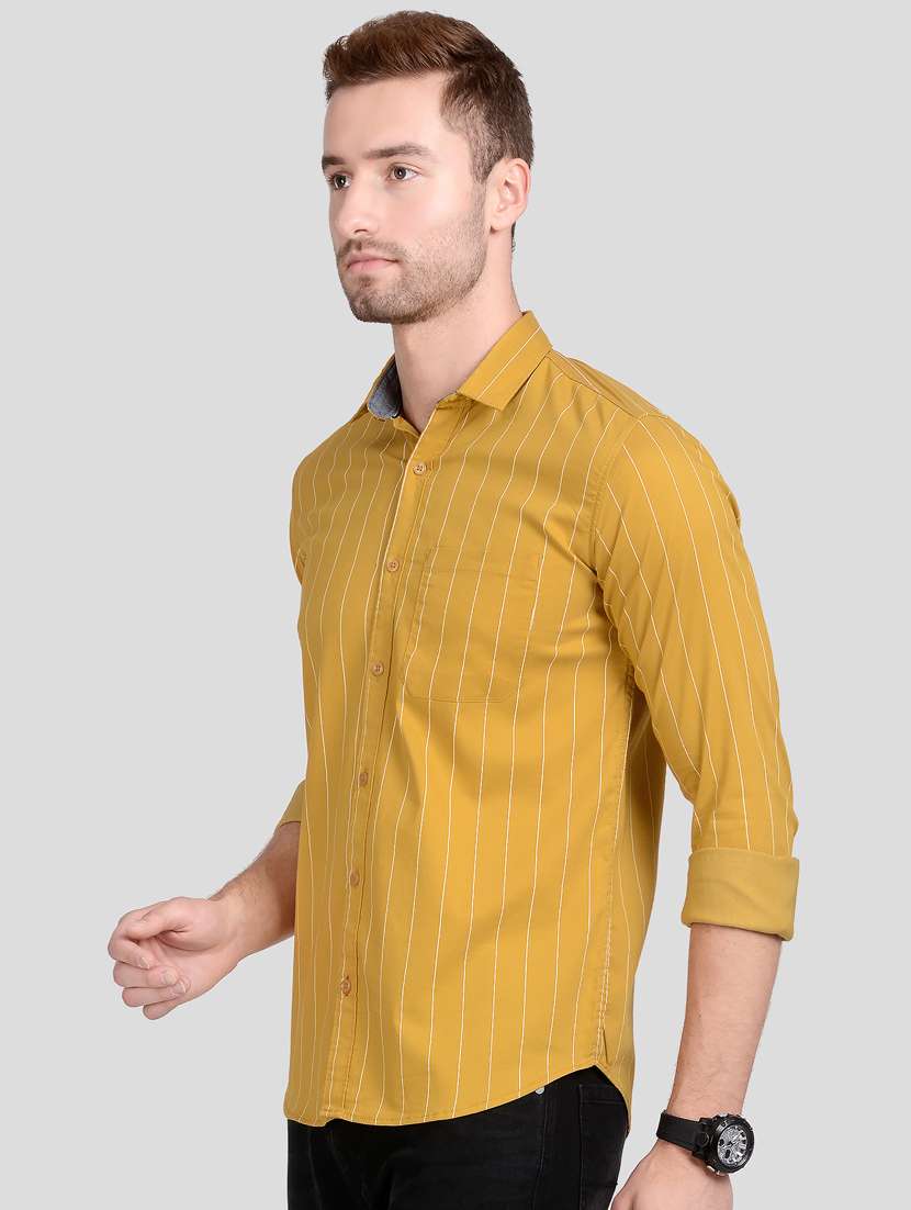 yellow striped casual shirt - 18046898 -  Standard Image - 1