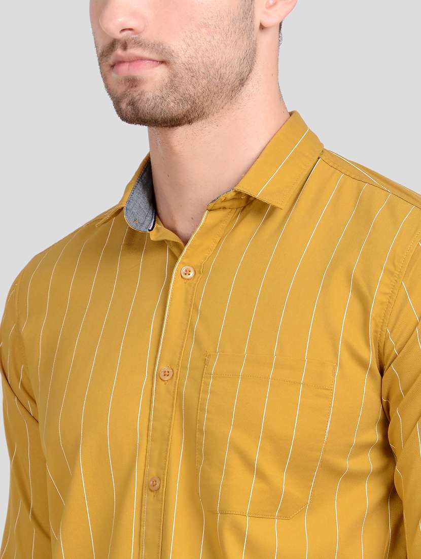 yellow striped casual shirt - 18046898 -  Standard Image - 4