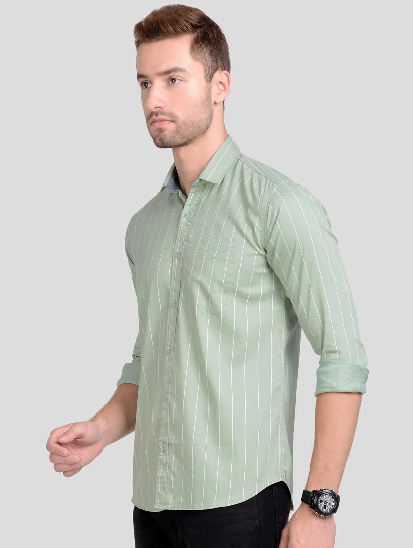 green striped casual shirt - 18046899 - Standard Image - 1