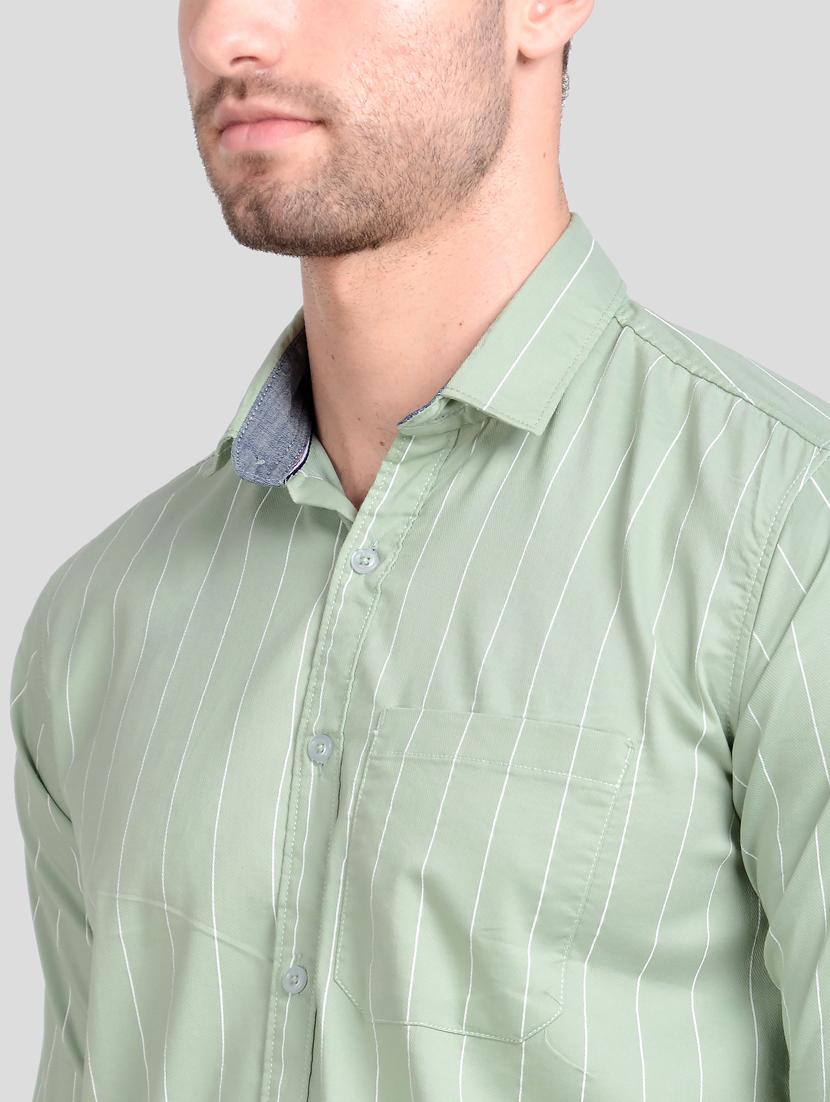 green striped casual shirt - 18046899 - Standard Image - 4