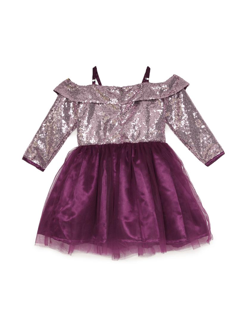 girls shoulder strap long sleeves frock - 18047117 - Standard Image - 1