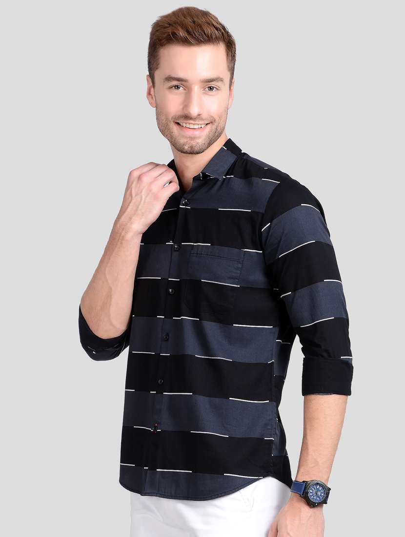 black striped casual shirt - 18047201 -  Standard Image - 1