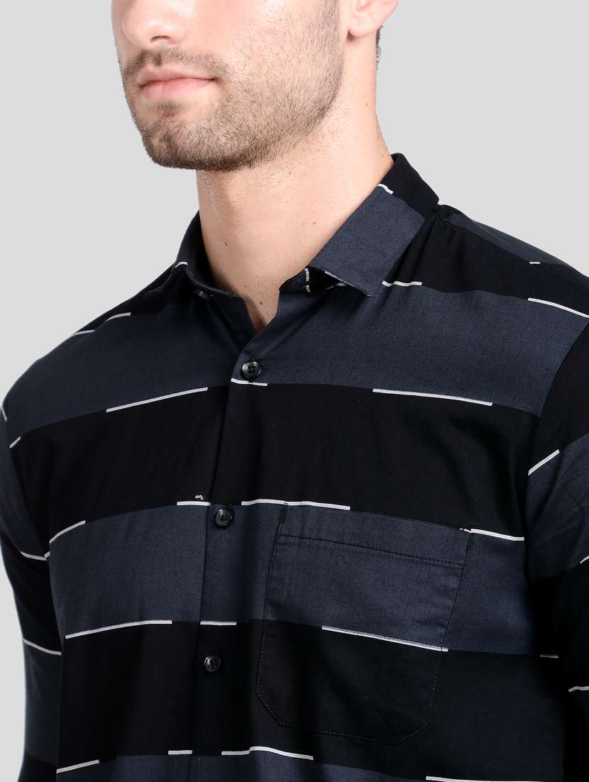 black striped casual shirt - 18047201 -  Standard Image - 4