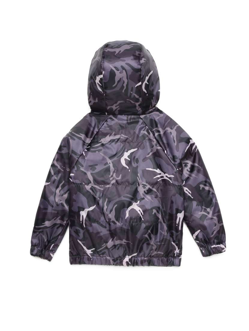 hooded neck printed jacket - 18047320 - Standard Image - 1
