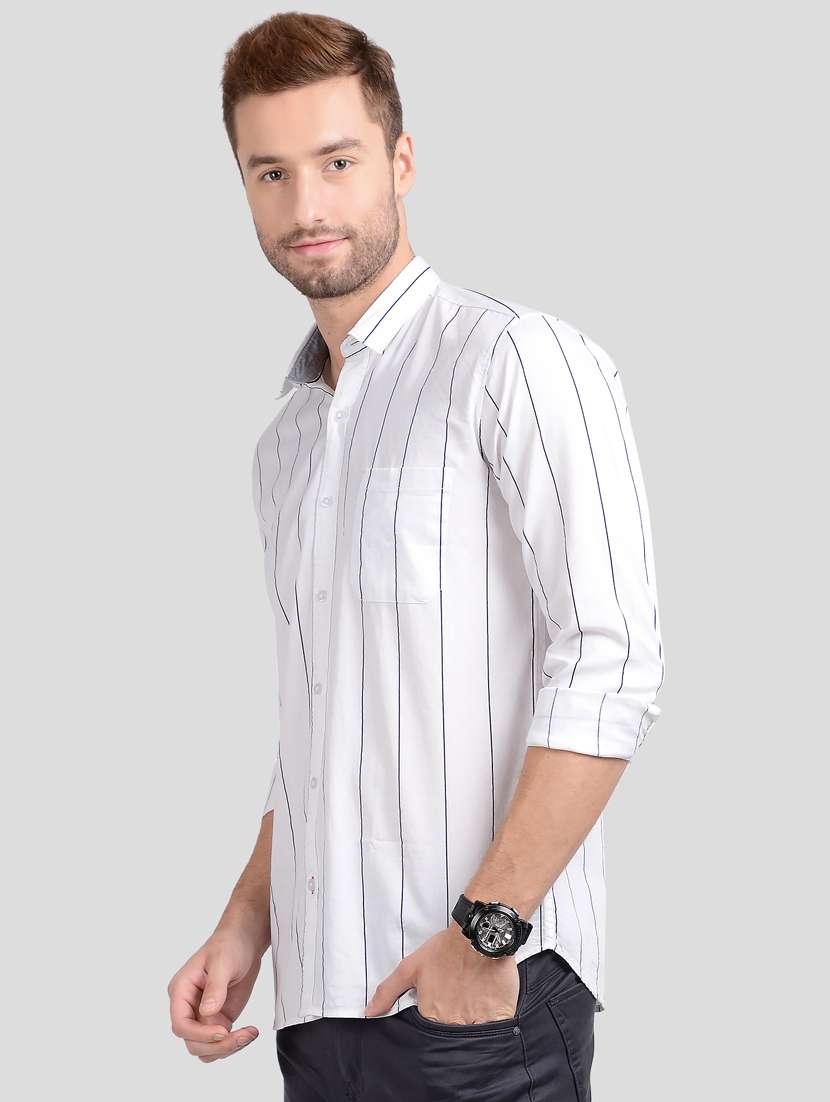 white striped casual shirt - 18047358 -  Standard Image - 1