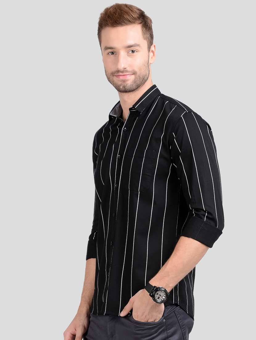 black striped casual shirt - 18047360 -  Standard Image - 1