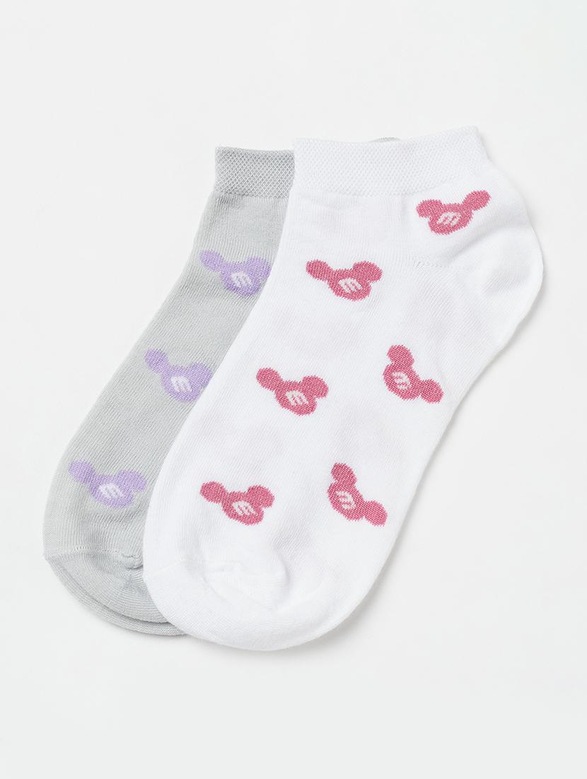 women pack of 2 printed ankle length socks - 18047618 - Standard Image - 1