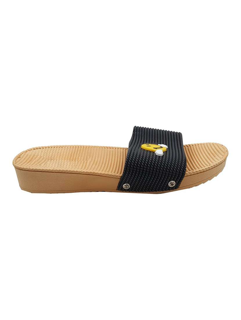 black resin  flip flops - 18047806 -  Standard Image - 1