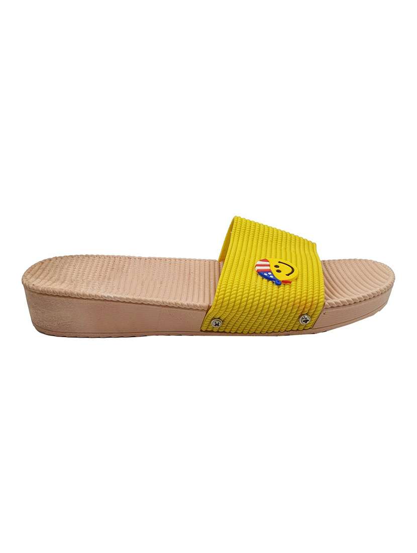 yellow resin  flip flops - 18047807 -  Standard Image - 1