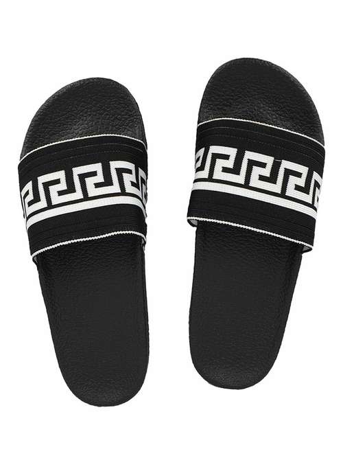 black resin slides flip flops - 18047825 -  Standard Image - 0