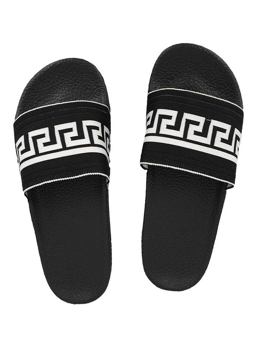 black resin slides flip flops - 18047825 -  Zoom Image - 0