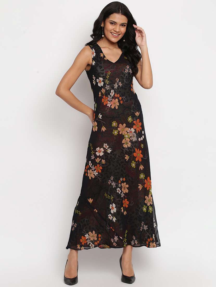 women's fit & flare floral dress - 18048035 -  Standard Image - 1