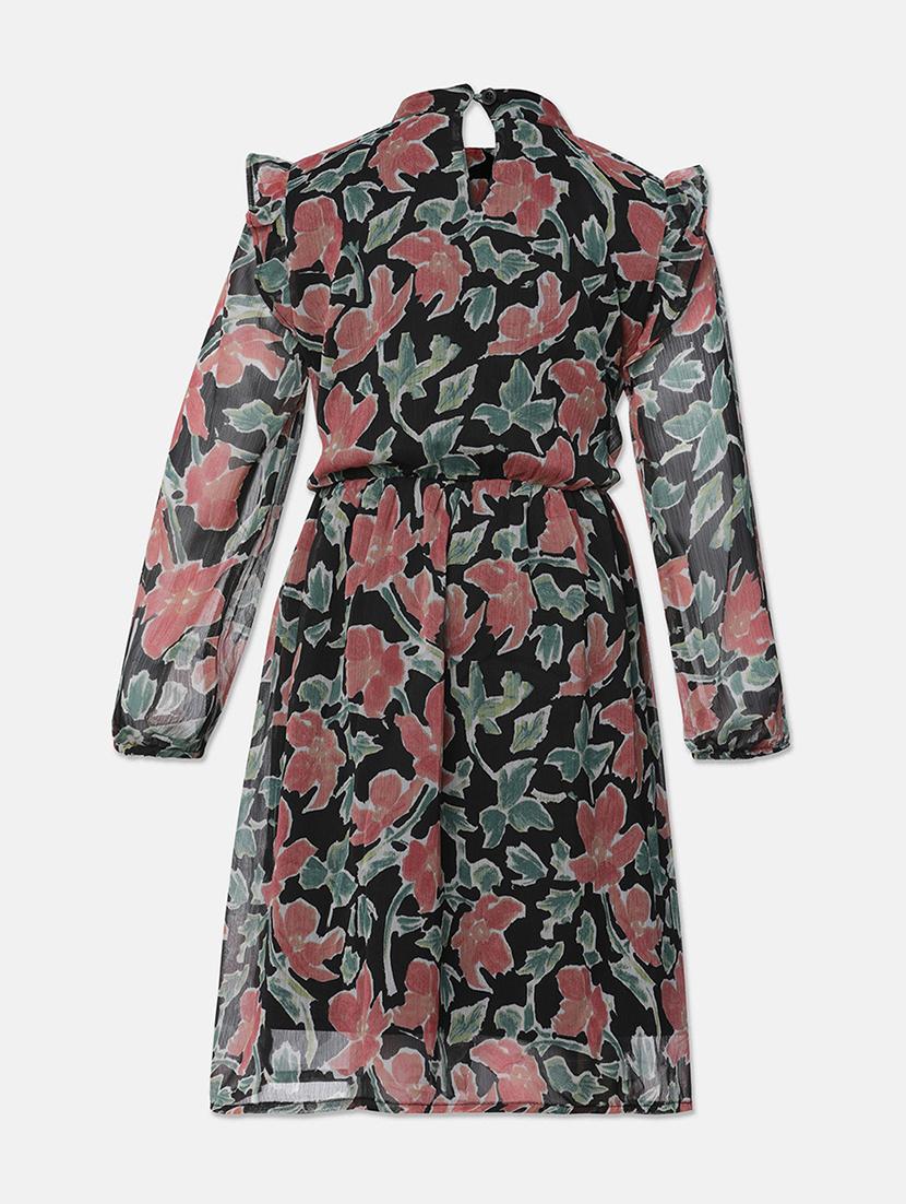 girls round neck long sleeves frock - 18048149 - Standard Image - 1