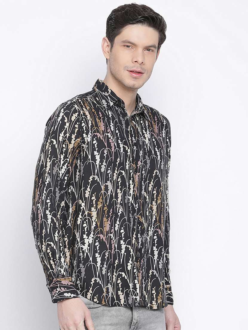 mens leaf print casual shirt - 18048167 -  Standard Image - 1