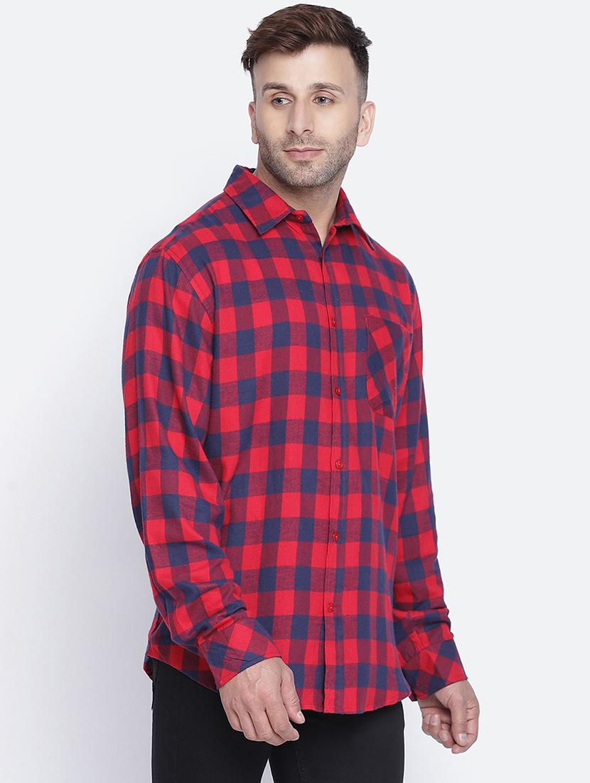 red checkered casual shirt - 18048175 - Standard Image - 1