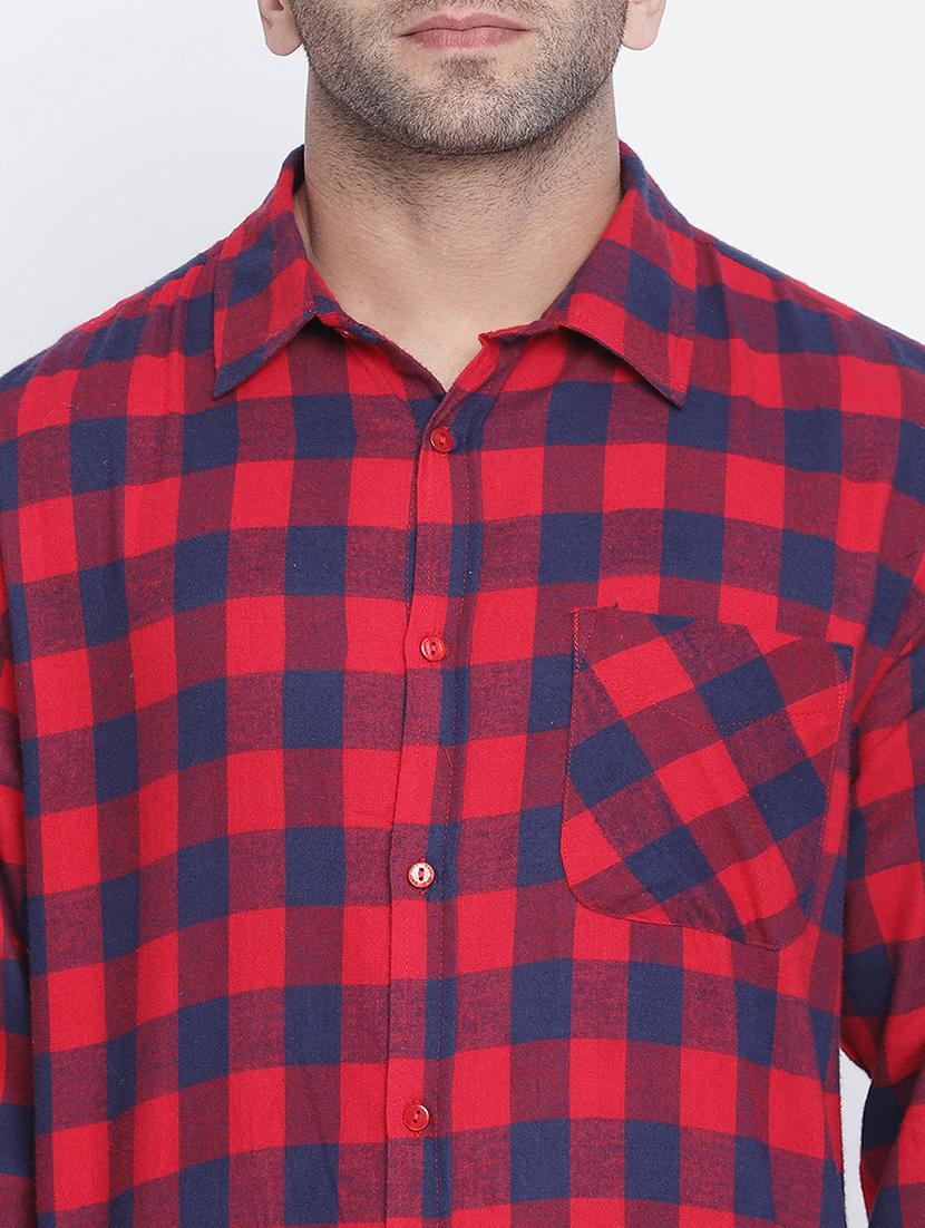 red checkered casual shirt - 18048175 - Standard Image - 4