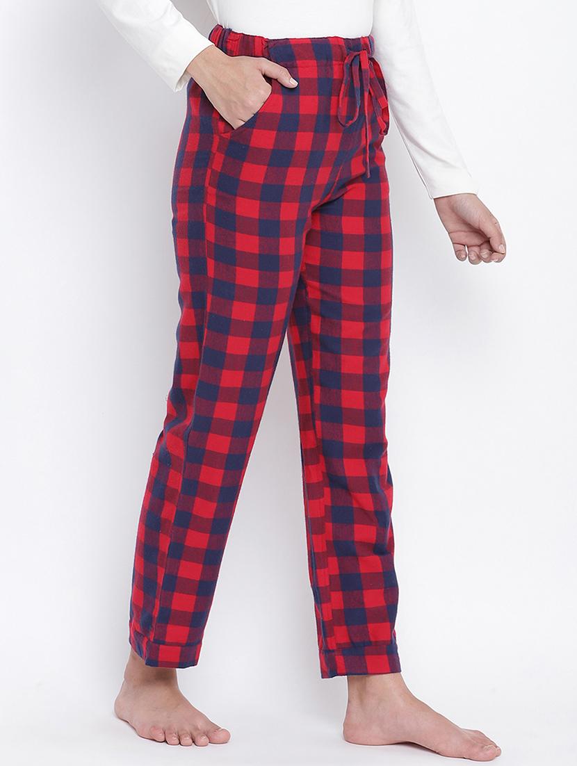 drawstring waist checkered pajama - 18048182 - Standard Image - 1