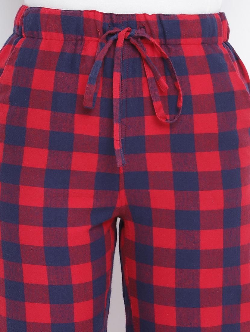 drawstring waist checkered pajama - 18048182 - Standard Image - 4