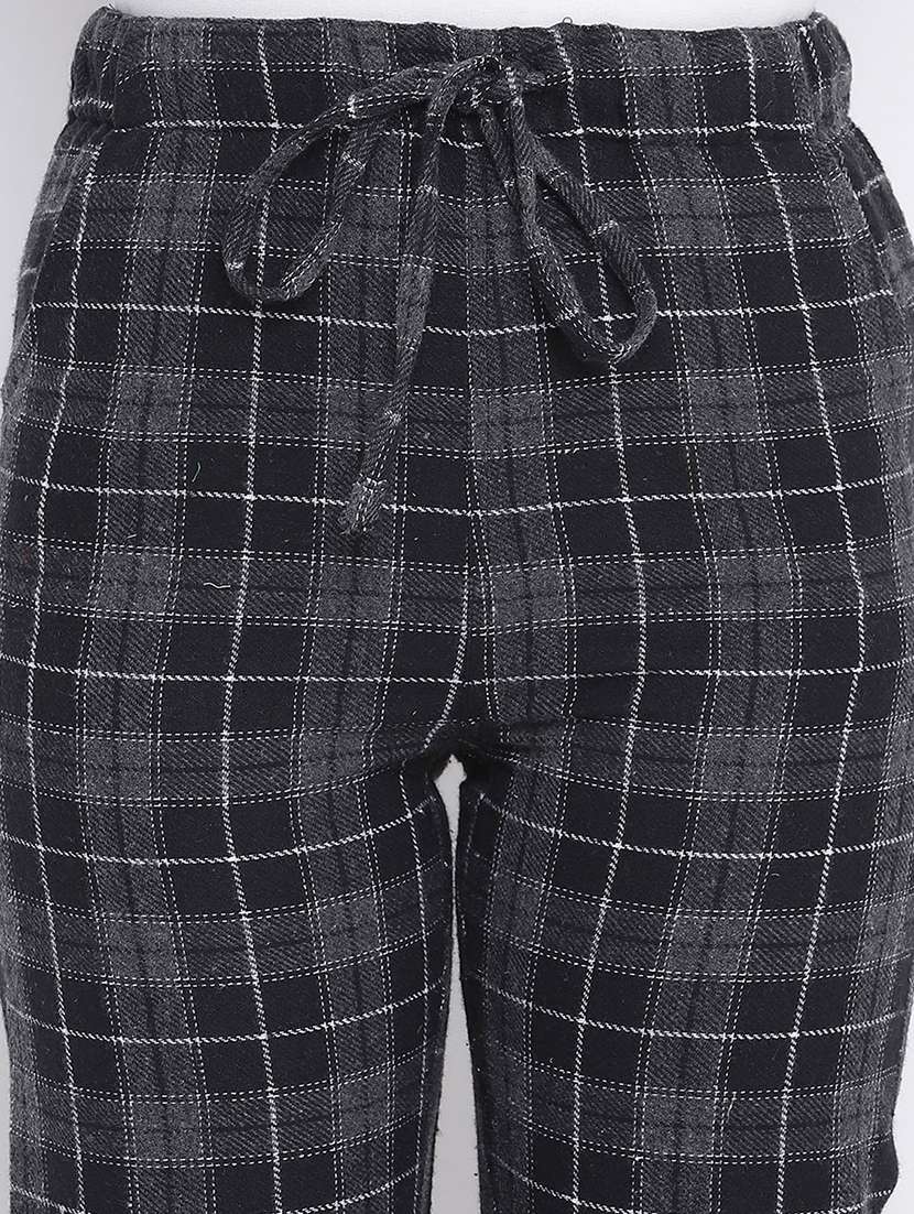 drawstring waist checkered pajama - 18048183 -  Standard Image - 4