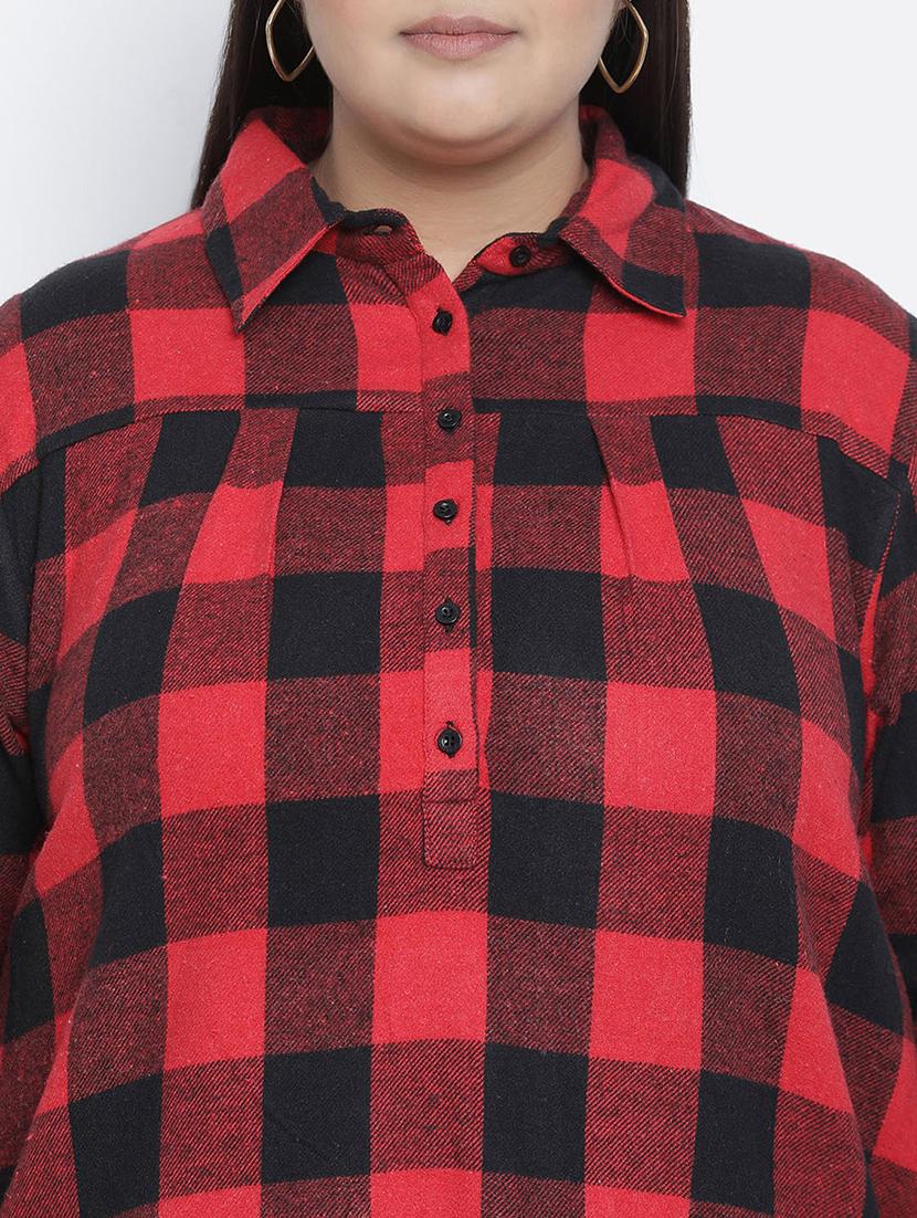 long sleeved checkered top - 18048213 - Standard Image - 4
