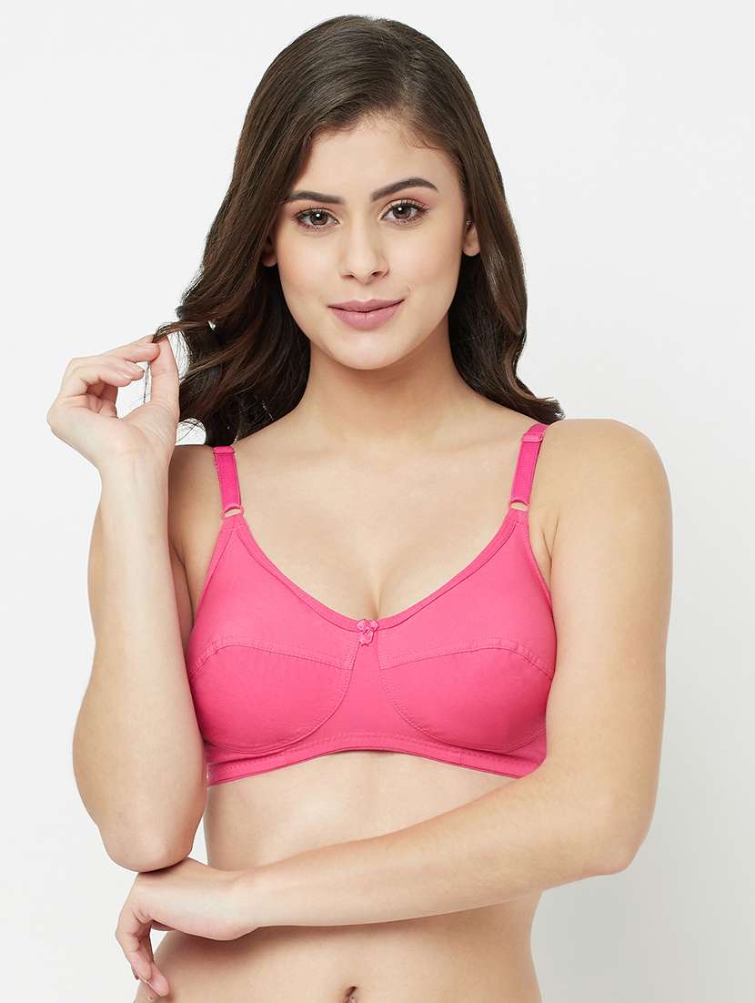 pink cotton blend tshirt bra