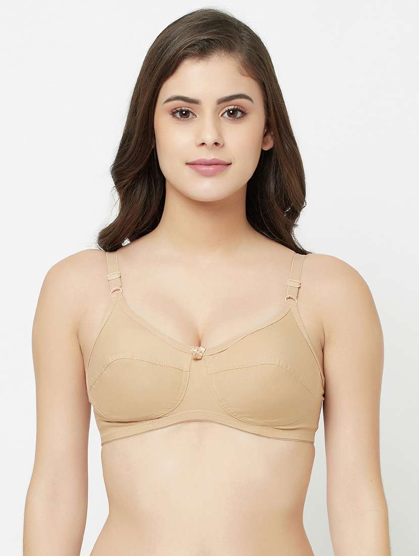 beige cotton blend tshirt bra