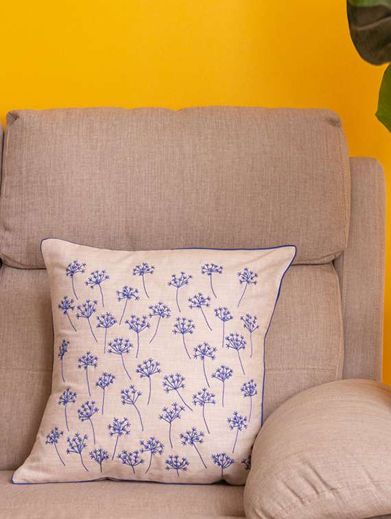 wildflower blue cushion cover