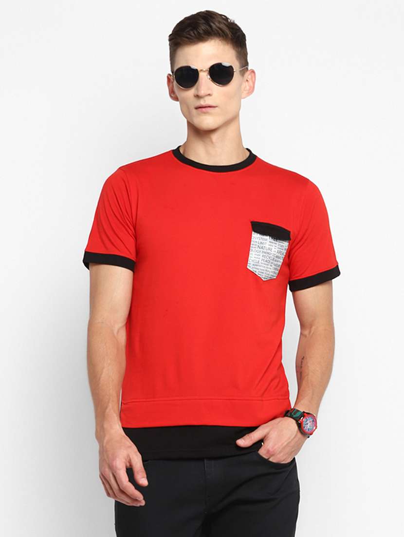 red color block t-shirt