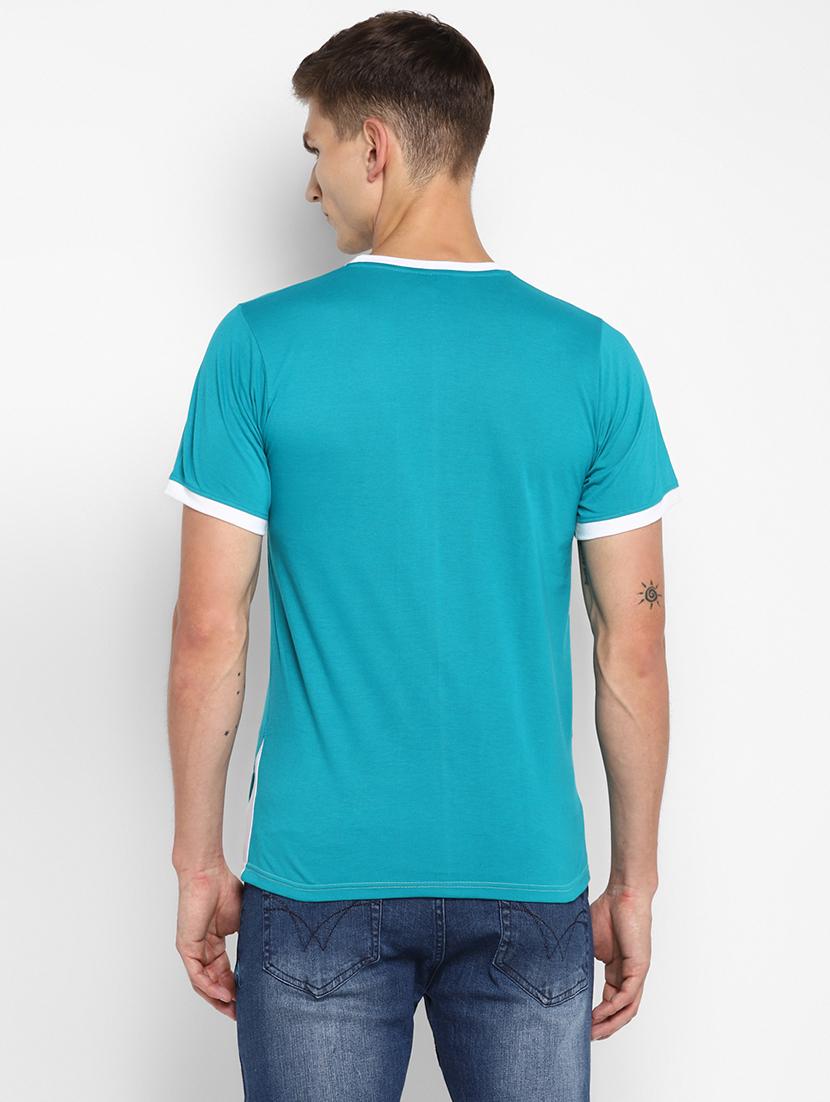 blue color block t-shirt - 18049810 - Standard Image - 1