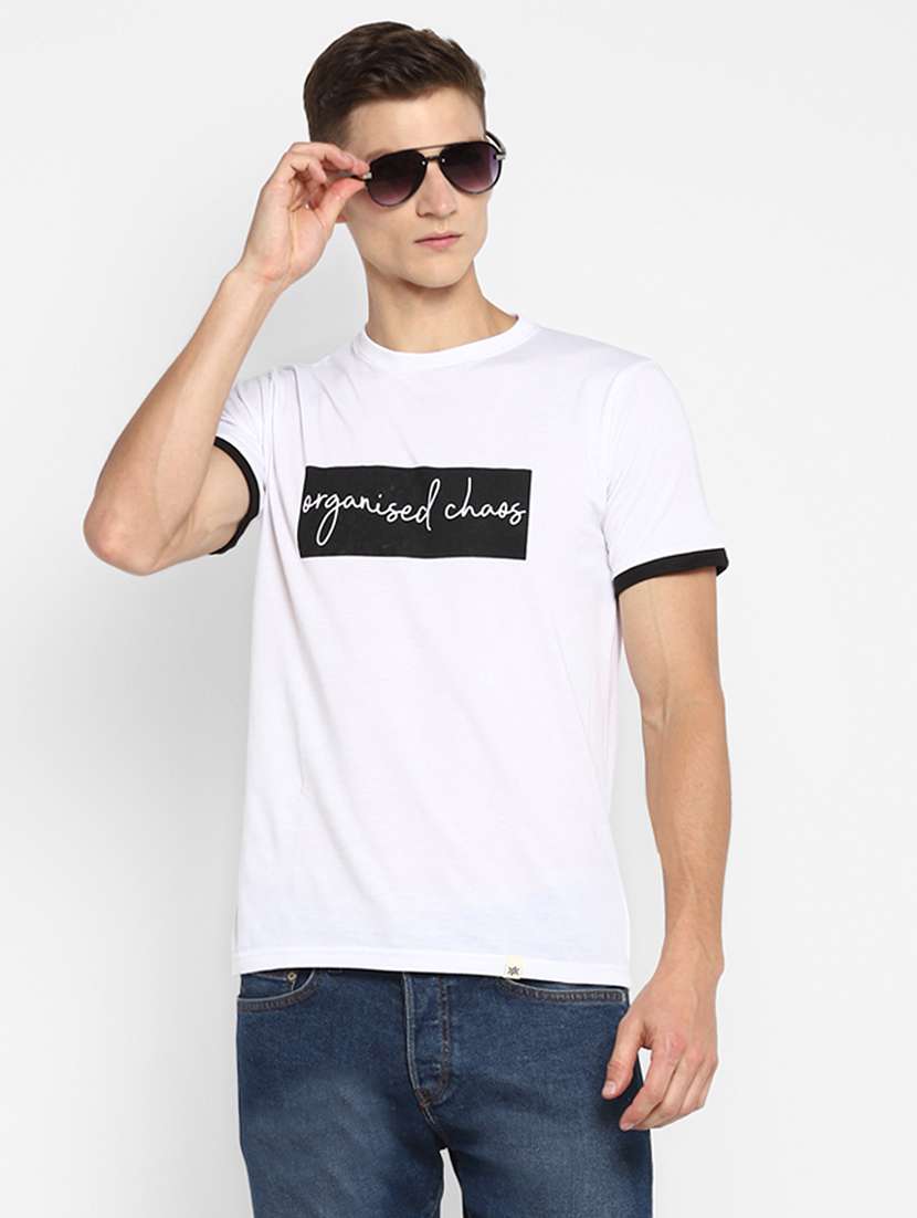 white chest print t-shirt
